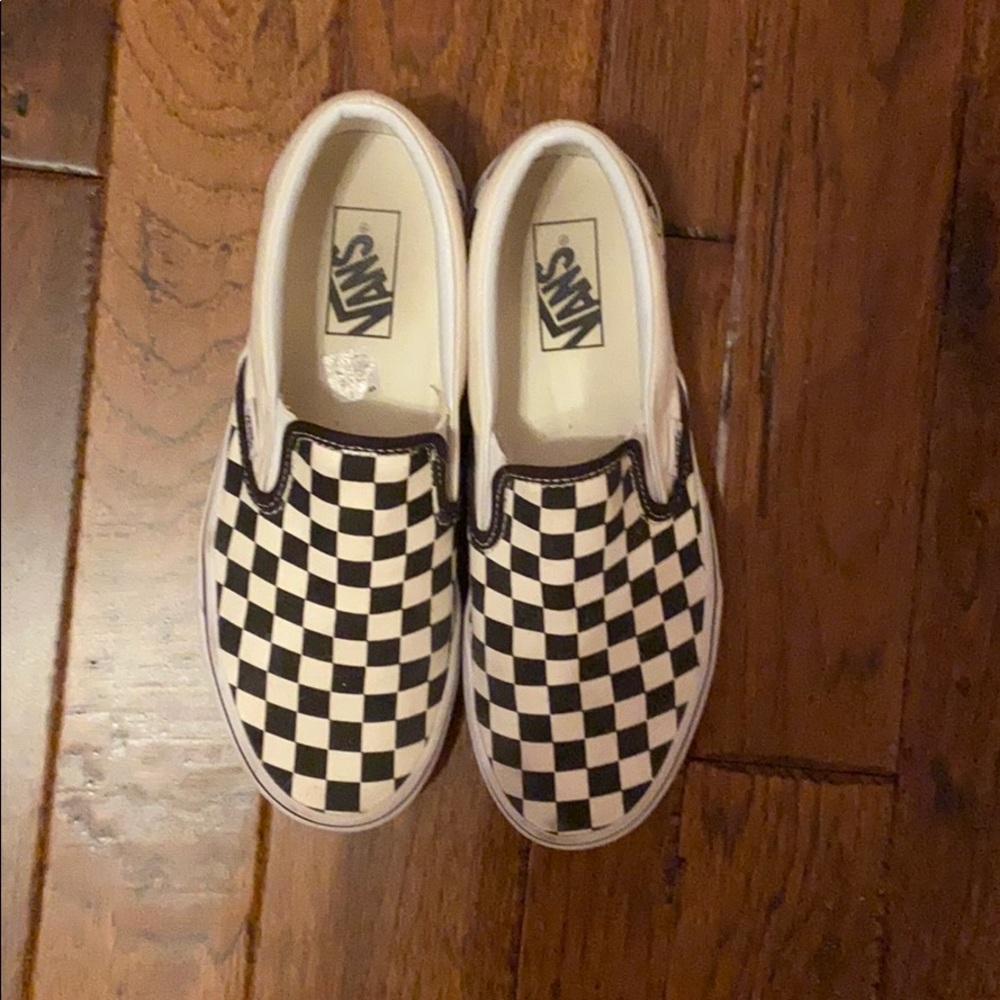 Checkered Vans Slip On. Size 8.5